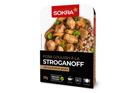 Vepřový guláš a la Stroganov s pohankou